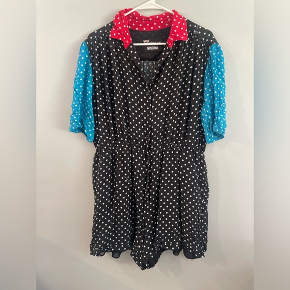 Boutique Moschino Polka Dot Colorblock Romper - Picture 5 of 8